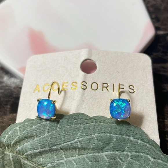 Blue Minimalist Earrings - Picture 7 of 9